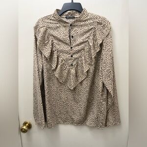 Leopard Print Ruffle Blouse
